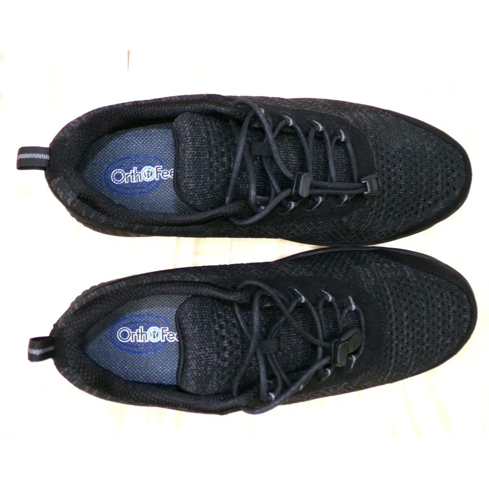 Orthofeet Coral 977 Shoes Womens Black Size 11 D Wide Stretch Comfort Sneakers